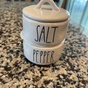 Rae Dunn White Ceramic Salt and Pepper Set